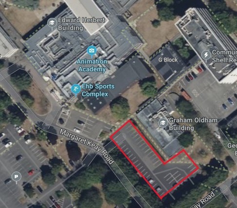 View of Car Park 5 for closure and crane lift